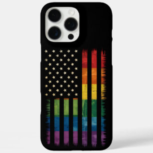 Coques iPhone 16 Pro Max Drapeau arc-en-ciel en détresse Pride USA America