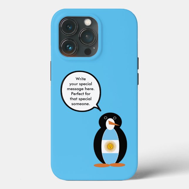 Coques Case-Mate iPhone Drapeau argentin Parlant de Mme Penguin Personnali (Verso)