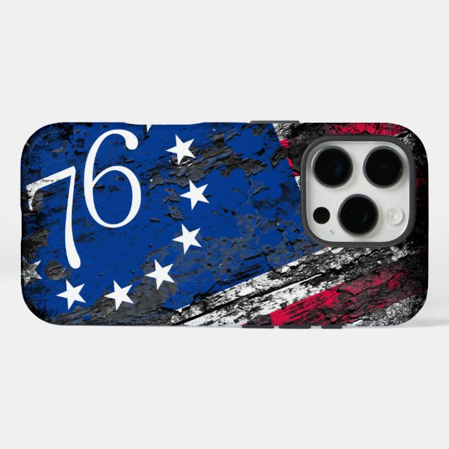 Coques Case-Mate iPhone Drapeau Betsy Ross 1776 4 juillet patriotique (Verso (horizontal))
