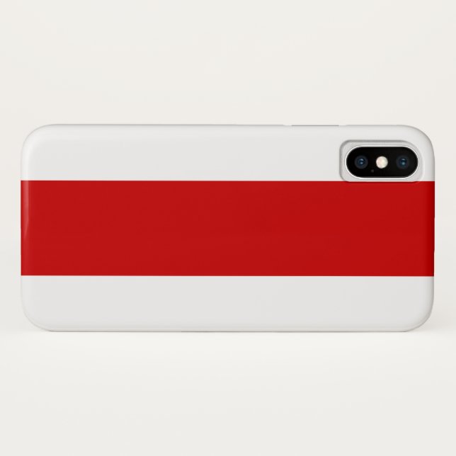 Coques Case-Mate iPhone Drapeau biélorusse (rouge et blanc) (Dos (Horizontal))