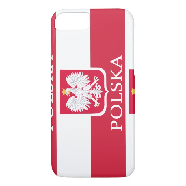 Coques Case-Mate iPhone Drapeau blanc de Polska Eagle (Dos)