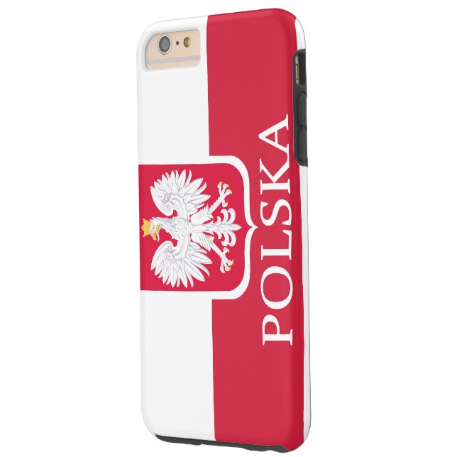 Coques Case-Mate iPhone Drapeau blanc de Polska Eagle (Dos/Gauche)