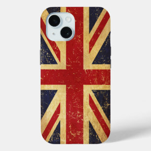 Coque Pour iPhone 15 Drapeau britannique Union Jack vintage