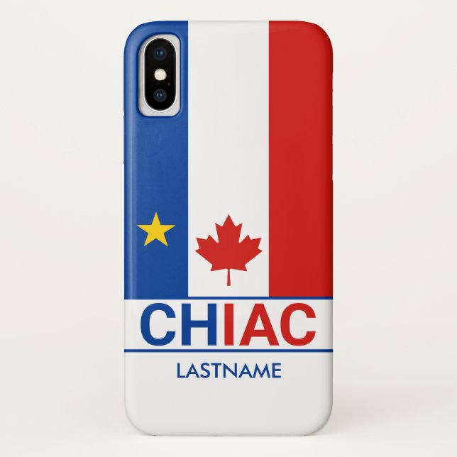 Coques Case-Mate iPhone Drapeau canadien acadien Chiac Personnaliser (Dos)