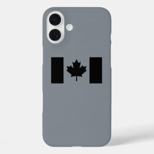 iPhone 16 Plus Case Drapeau canadien en noir