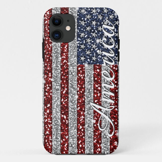 Coques Case-Mate iPhone Drapeau cool tendance Amérique brillant fausse par (Dos)