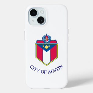 Coque Pour iPhone 15 Drapeau d'Austin, Texas