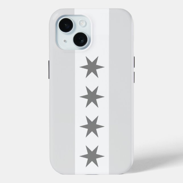 Coques Case-Mate iPhone Drapeau de Chicago Noir (Verso)