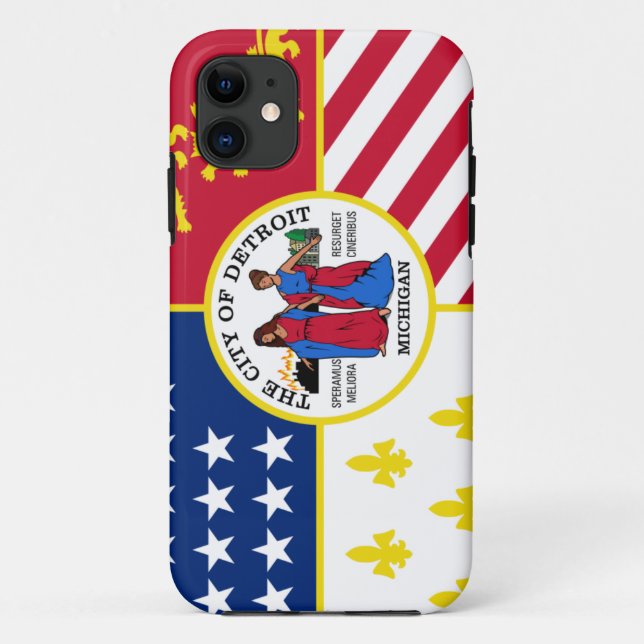 Coques Case-Mate iPhone Drapeau de Détroit (Dos)