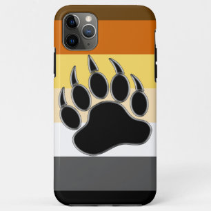 Coque iPhone 11 Pro Max Drapeau de fierté de Gay Bear Patte d'ours