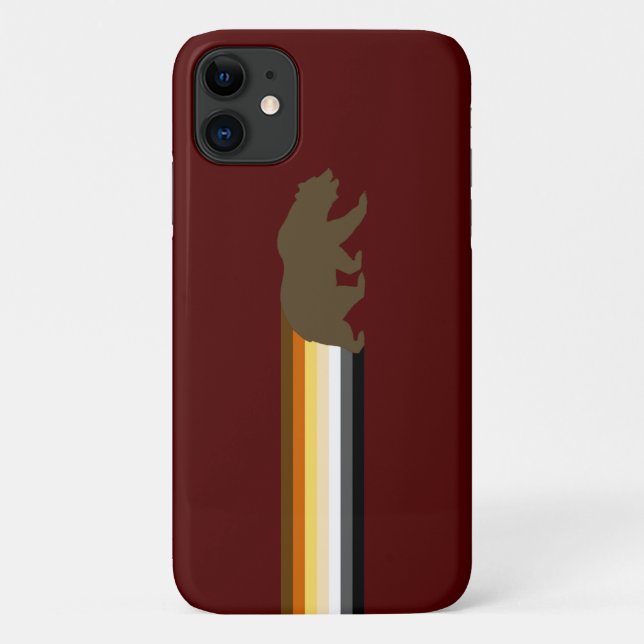 Coques Case-Mate iPhone Drapeau de fierté de l'ours gai cool (Dos)