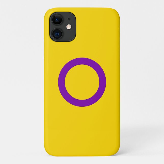 Coques Case-Mate iPhone Drapeau de fierté intersexe (Dos)