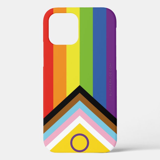 Coques Case-Mate iPhone Drapeau de fierté intersexe de SlipperyJoe's fond  (Verso)
