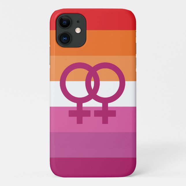 Coques Case-Mate iPhone Drapeau de fierté lesbienne WLW (Dos)