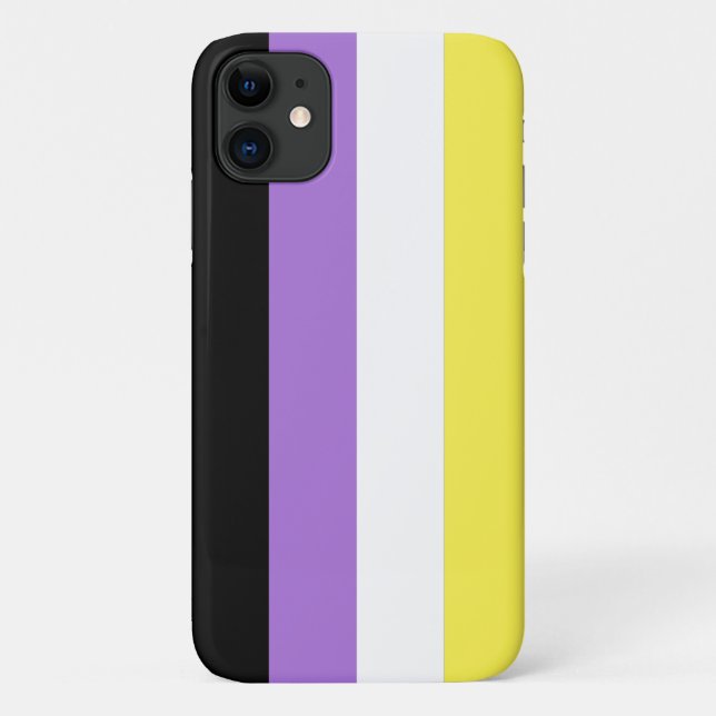 Coques Case-Mate iPhone Drapeau de fierté non binaire (Dos)
