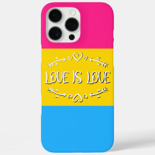 Coques iPhone 16 Pro Max Drapeau de fierté pansexuelle "L'amour est l'amour