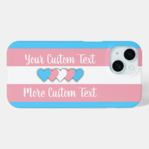 Coque Pour iPhone 15 Drapeau de fierté transgenre avec texte
