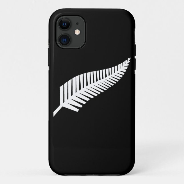 Coques Case-Mate iPhone Drapeau de fougère argentée de la Nouvelle Zélande (Dos)