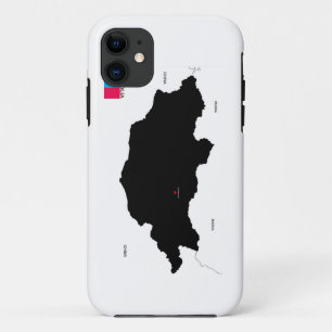 Coque iPhone 11 drapeau de la carte politique du pays de la mongol