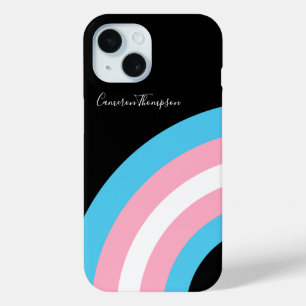Coque Pour iPhone 15 Drapeau de la Fierté arc-en-ciel transgenre person