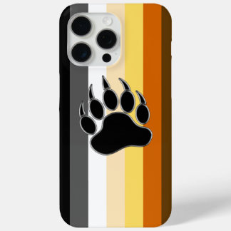 Coque iPhone 15 Pro Max Drapeau de la fierté de l'ours gris Bear Paw