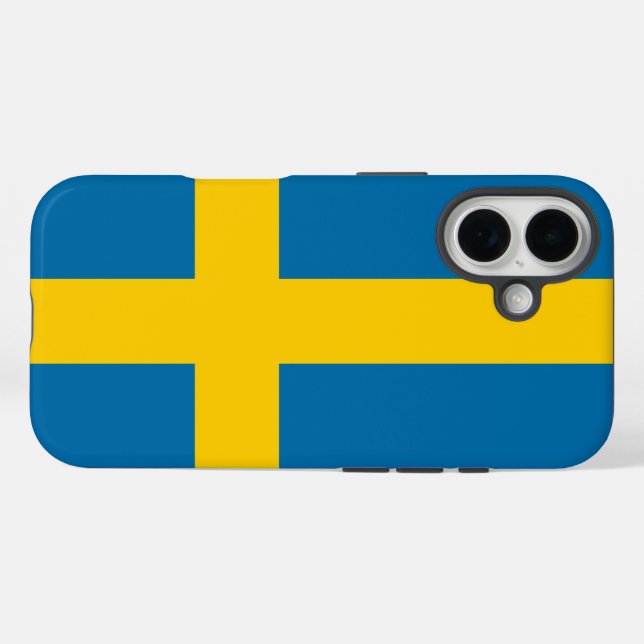 Coques Case-Mate iPhone Drapeau de la Suède (Verso (horizontal))