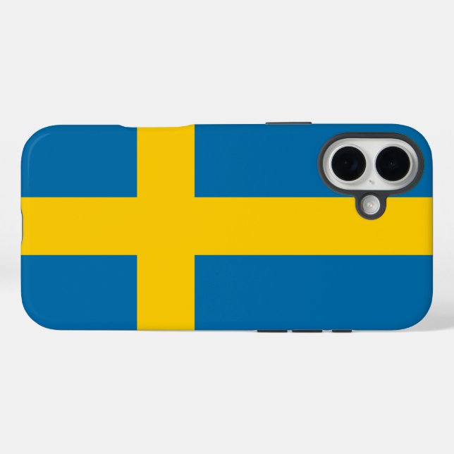 Coques Case-Mate iPhone Drapeau de la Suède (Verso (horizontal))