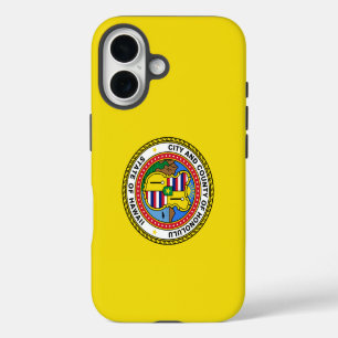 Coque Pour iPhone 16 Drapeau de la ville d'Honolulu, Hawaii