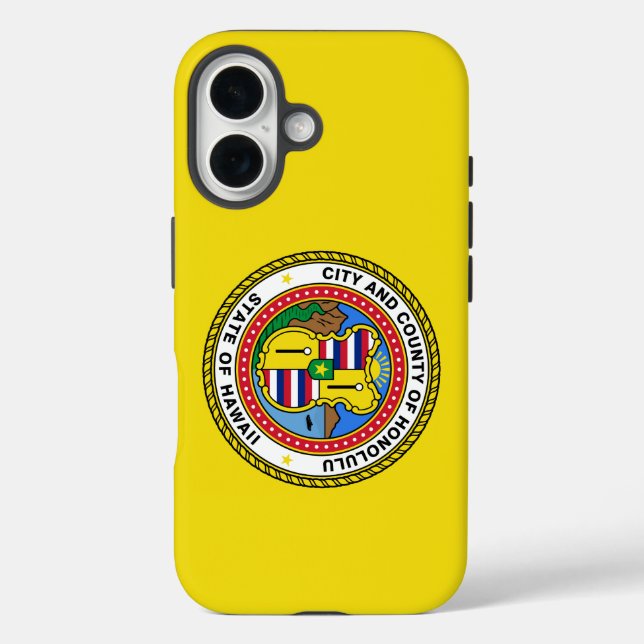 Coques Case-Mate iPhone Drapeau de la ville d'Honolulu, Hawaii (Verso)
