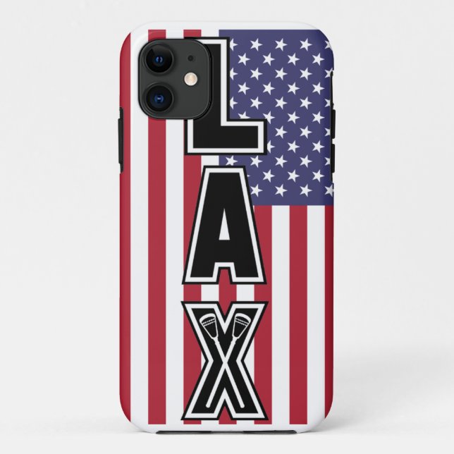Coques Case-Mate iPhone Drapeau de LAX USA de lacrosse (Dos)