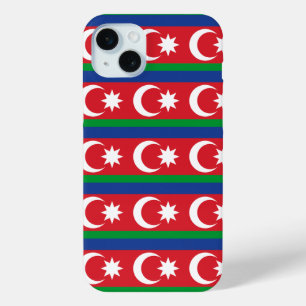 Coque iPhone 15 Mini Drapeau de l'Azerbaïdjan motif