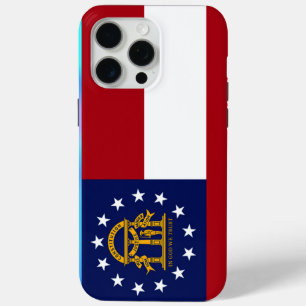 Coque iPhone 15 Pro Max Drapeau de l'État de Géorgie