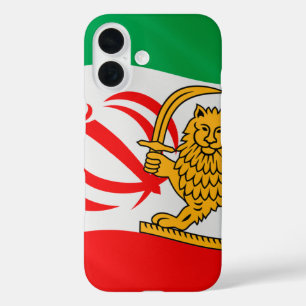 Coque Pour iPhone 16 Drapeau de l'Iran combinant l'emblème de la Républ