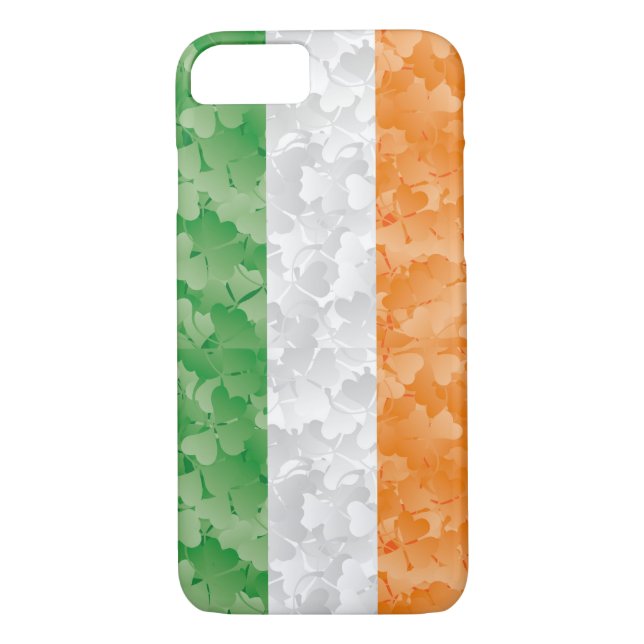 Coques Case-Mate iPhone Drapeau de l'Irlande avec motif shamrock (Dos)