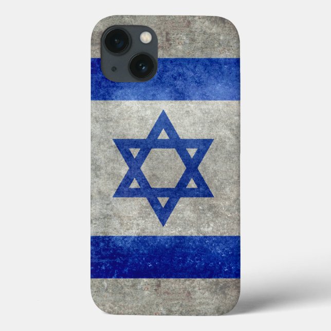 Coques Case-Mate iPhone Drapeau de l'Israël avec de rétros textures (Verso)