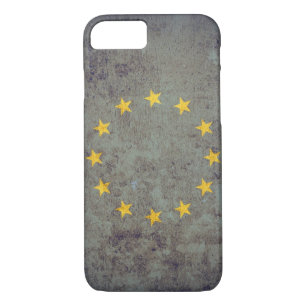 Coque iPhone 7 Drapeau de l'UE - Grunge