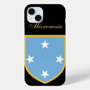 Coque iPhone 15 Mini Drapeau de Micronésie magnifique