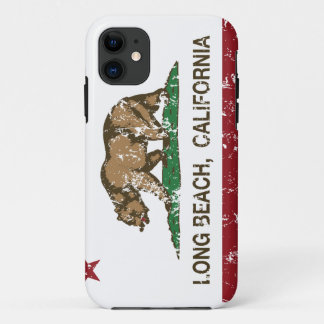 Coque iPhone 11 Drapeau de République de Long Beach la Californie