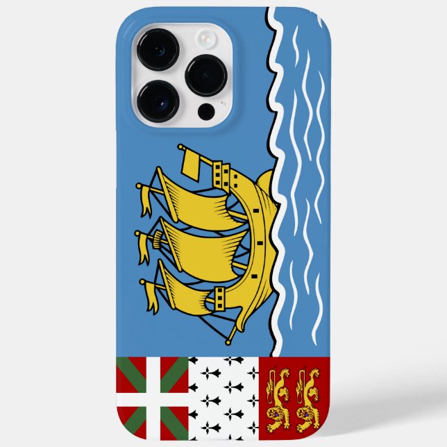 Coques Case-Mate iPhone Drapeau de Saint-Pierre-et-Miquelon (Verso)