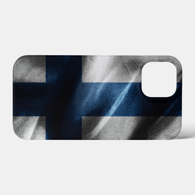 Coques Case-Mate iPhone Drapeau de soie finlandaise (Verso (horizontal))