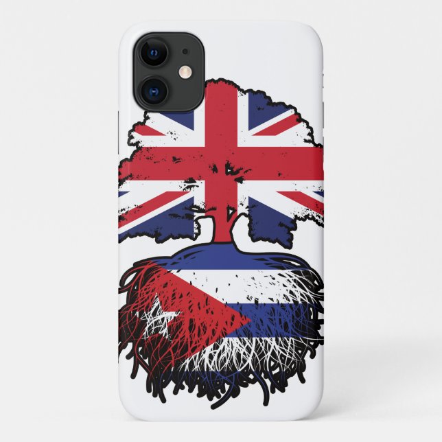 Coques Case-Mate iPhone Drapeau des racines de l'arbre cubain britannique (Dos)