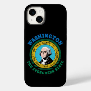 COQUE POUR iPhone 14 DRAPEAU D'ÉTAT À FEUILLAGE PERSISTANT DE WASHINGTO