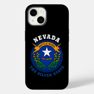 COQUE POUR iPhone 14 DRAPEAU D'ÉTAT D'ARGENT NEVADA