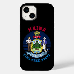 COQUE POUR iPhone 14 DRAPEAU D'ÉTAT DE PINE MAINE
