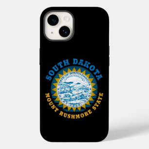 COQUE POUR iPhone 14 DRAPEAU D'ÉTAT DU SUD DU MONT DE DAKOTA RUSHMORE