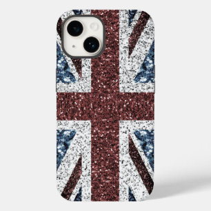 Coque Pour iPhone 14 Drapeau du Royaume-Uni Rustic vintage scintille pa