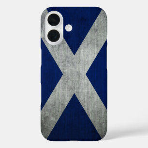 Coques iPhone 16 Drapeau écossais de Dark Grunge