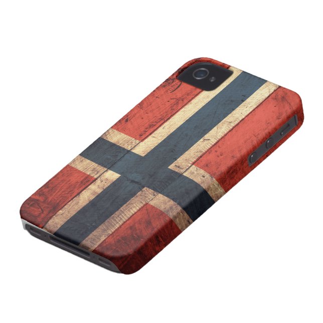 Coques Case-Mate iPhone Drapeau en bois de la Norvège (Bas)