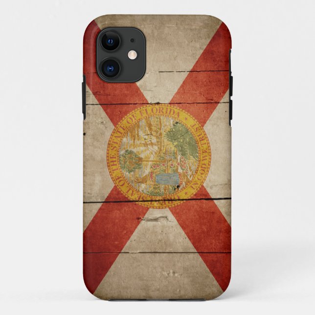 Coques Case-Mate iPhone Drapeau en bois rocailleux de la Floride (Dos)
