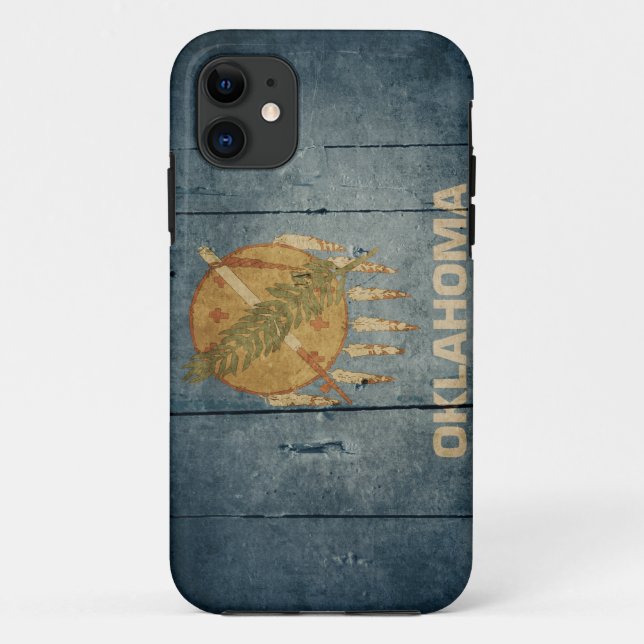 Coques Case-Mate iPhone Drapeau en bois rocailleux de l'Oklahoma (Dos)